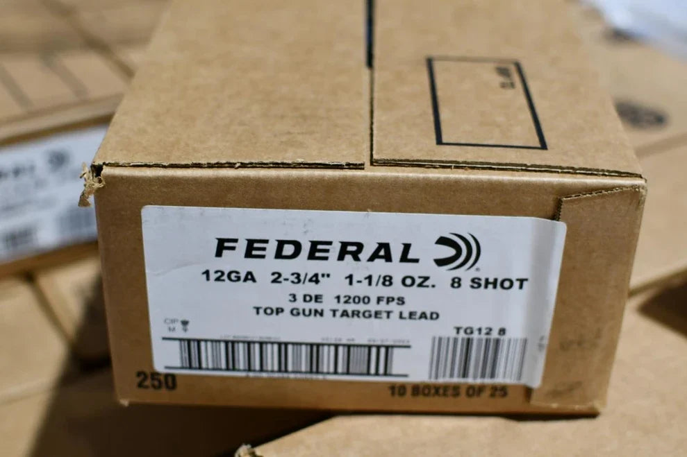 Federal Top Gun 12GA.2-3/4" 3DRM 1-1/8 Oz #8 By The Case