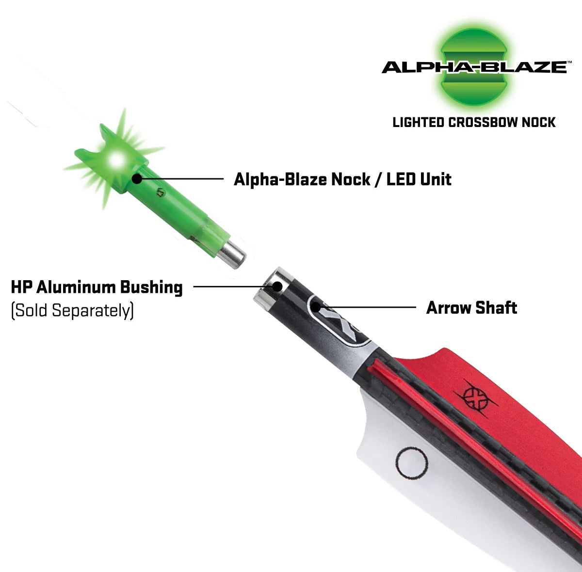 TenPoint Alpha-Blaze Lighted Nock for HP Bushing 3/Pk