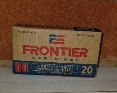Hornady Frontier 5.56 NATO 55GR HP MATCH AMMO 20 RD/BOX