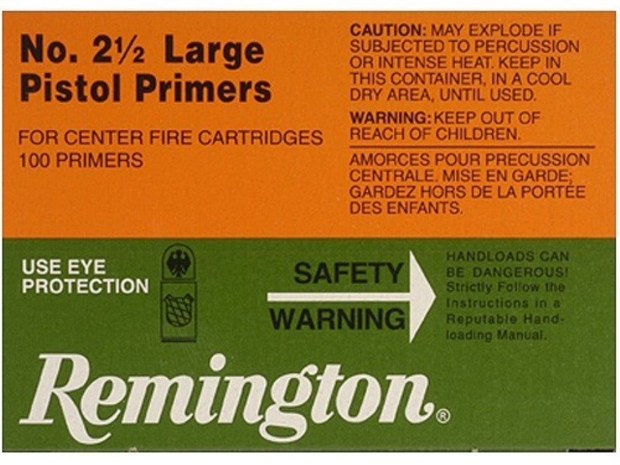 REMINGTON NO. 2 1/2 LARGE PISTOL PRIMERS CASR LOT-High Falls Outfitters