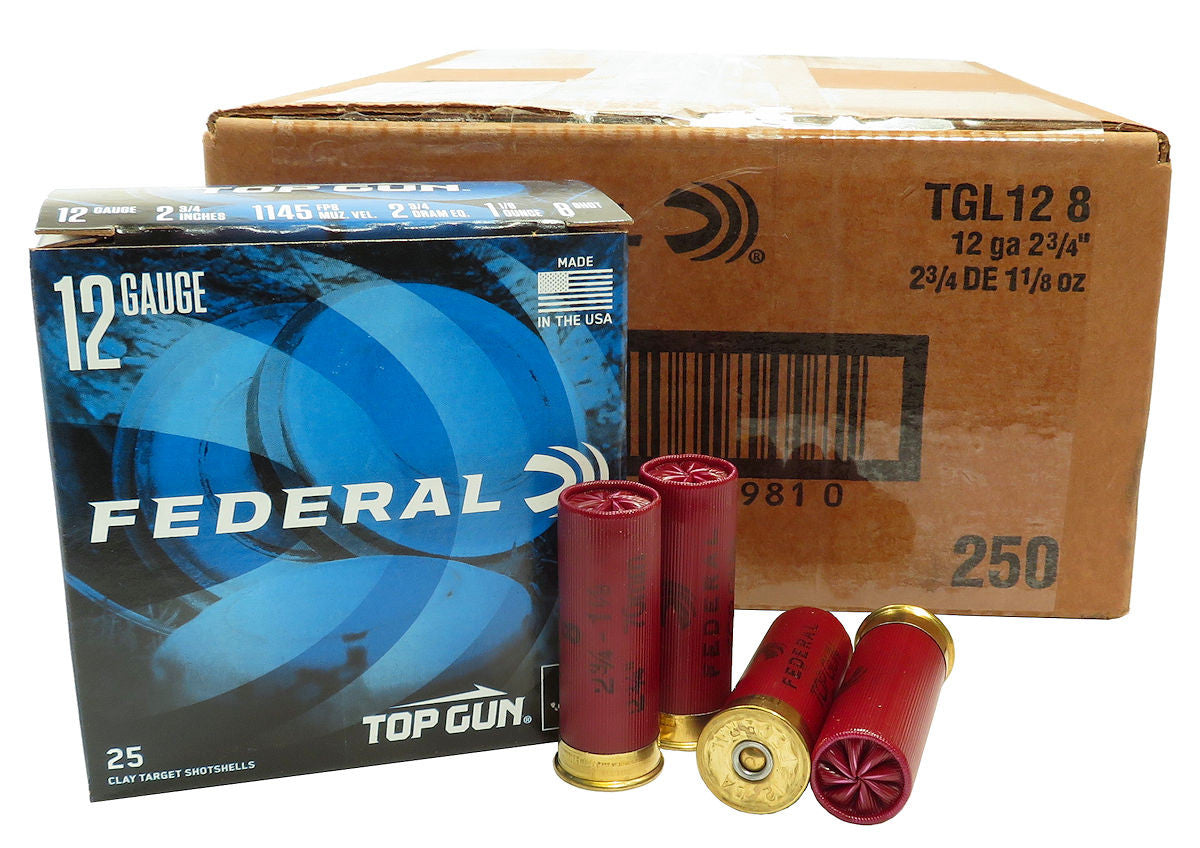Federal Top Gun 12GA.2-3/4" 2.75DRM 1-1/8 Oz.#8 By The Case