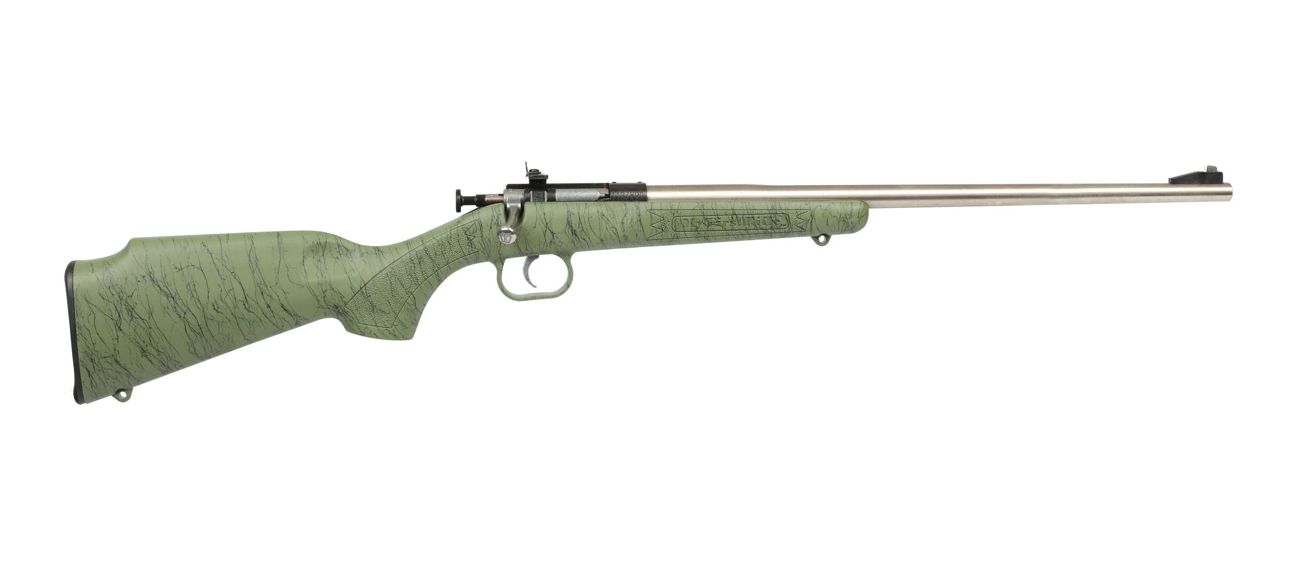 Crickett Gen 2 .22 LR Rifle – Green/Black Webbed Synthetic, Stainless product image