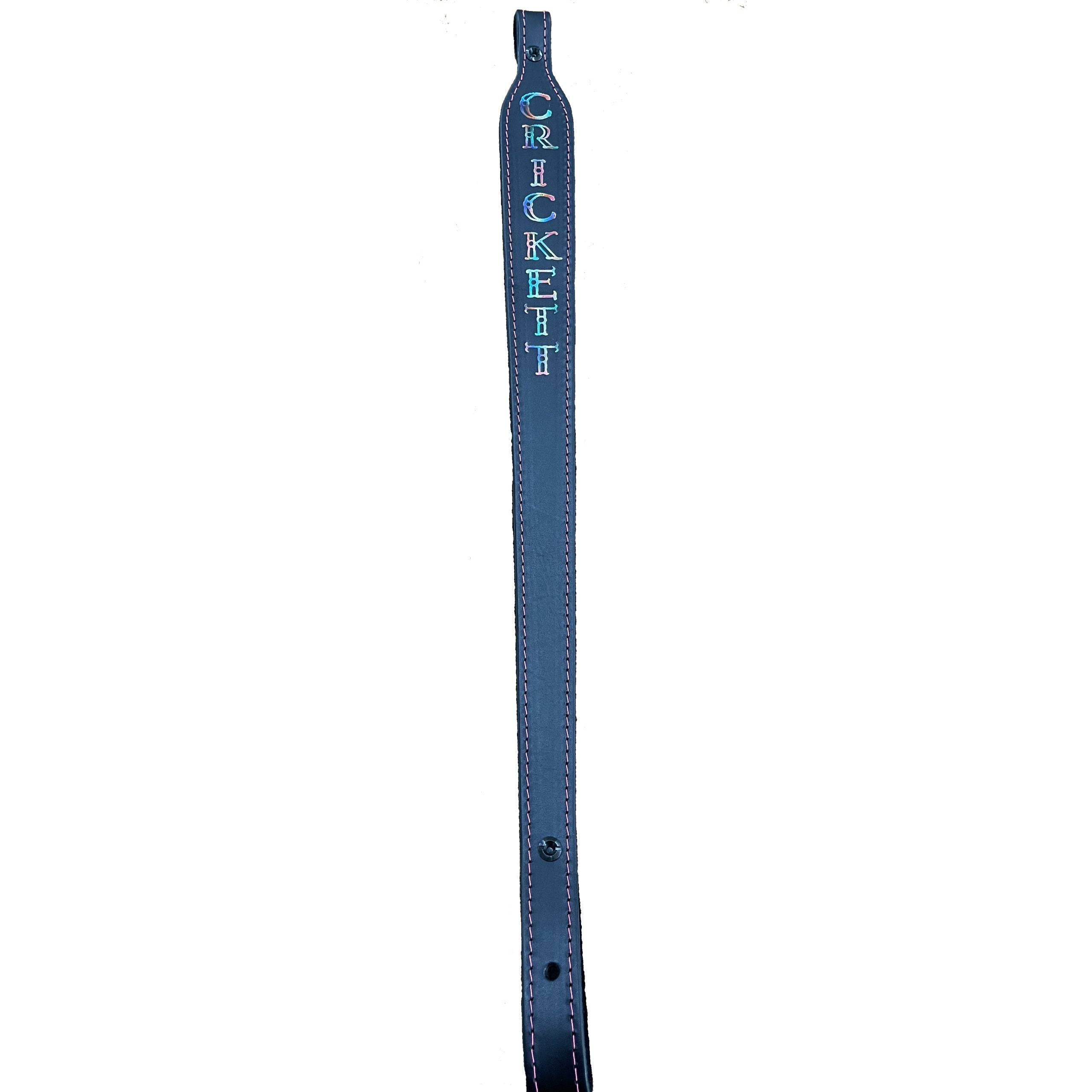 Crickett Logo Leather Sling – Black/Pink Multicolor product image