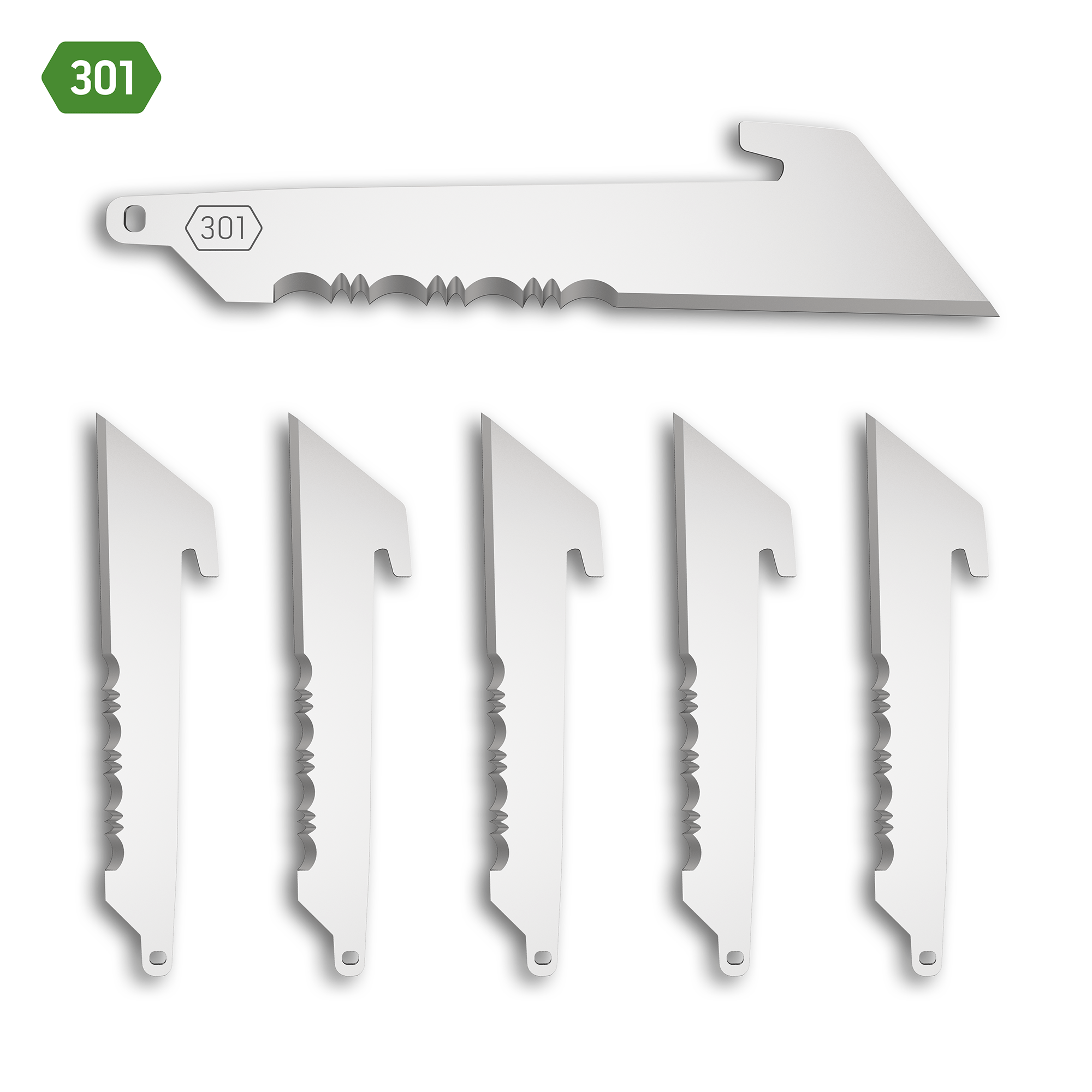 Outdoor Edge 3.0" 50% Serrated Utility RazorSafe Replacement Blades - 6 Pack