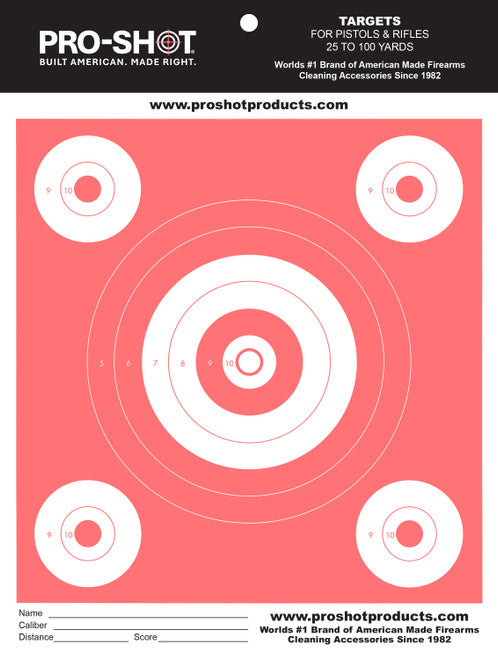 Pro-Shot Orange Glow 5 Bullseye Target