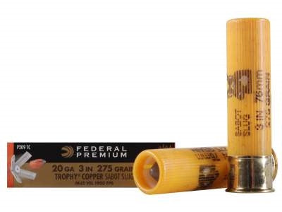 Federal Trophy Copper 20 Ga 3" 275GR Sabot Slug