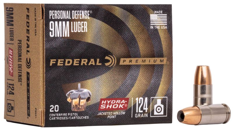 Federal Hydra-Shok 9MM Luger 124GR JHP