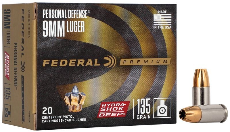 Federal Hydra-Shok 9MM Luger 135GR Deep HP