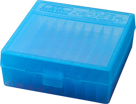 MTM PISTOL AMMO FLIPTOP CASE 100RD-CLEAR BLUE-High Falls Outfitters