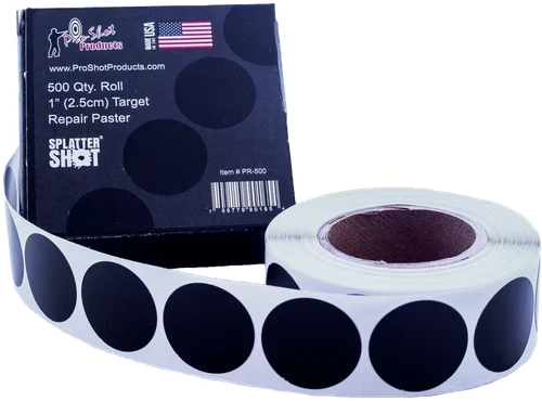 Pro-Shot SplatterShot 1" Repair Pasters 500/Roll Black