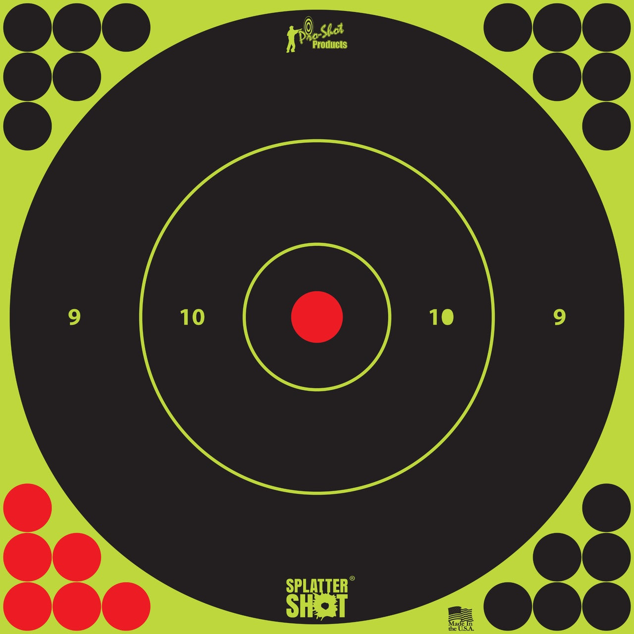 Pro Shot Splatter Shot 12" Green Bulls eye Target 5 Qty pack