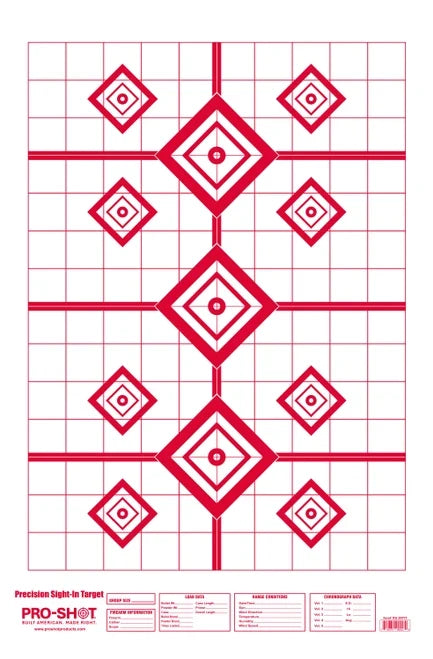 Pro-Shot 200 Yard Rifle Sight-In Target 5 Pack