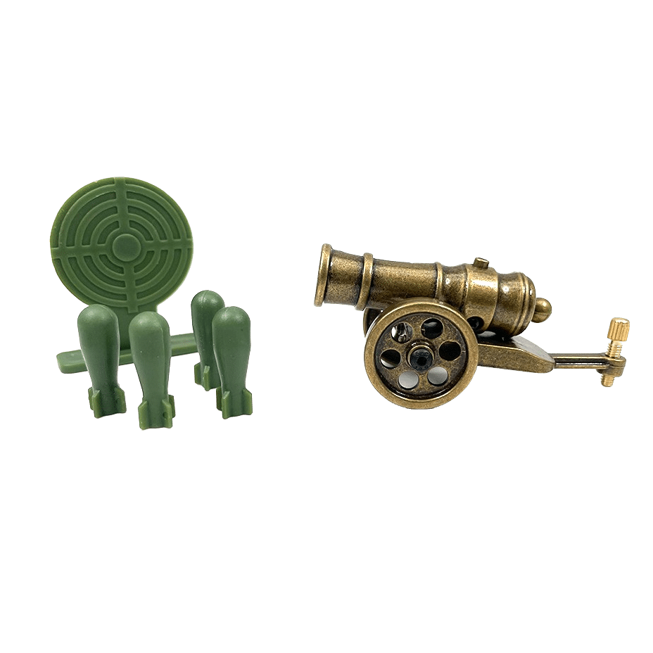 RW Minis mini cannon with plastic shells and target