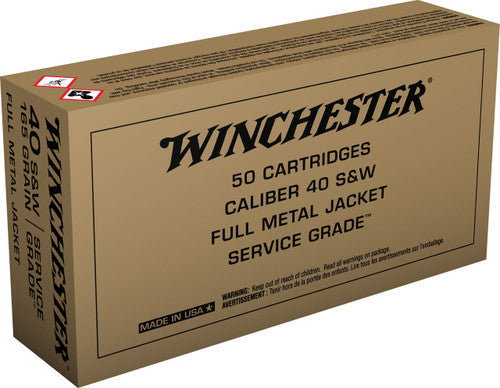 Winchester Service Grade 40 S&W 165gr FMJ - 50 Rounds