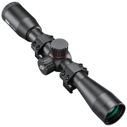 Simmons Pro Rimfire 4x32 .22 Drop Zone riflescope in black, front-side view