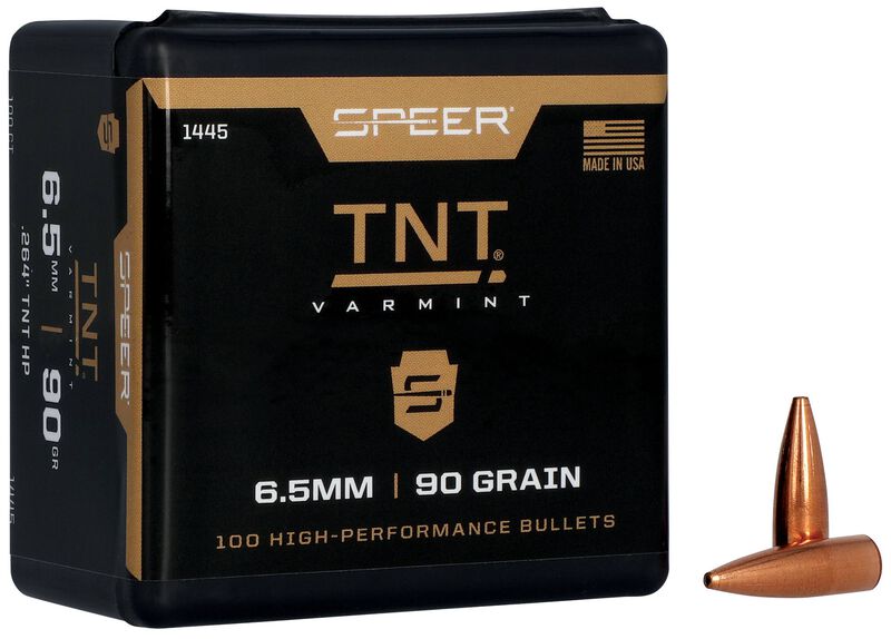 Speer TNT .264 90 grain rifle bullets, 100 count