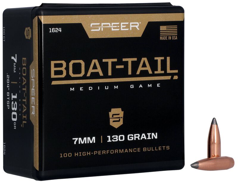 Speer Boat-Tail .284 130 grain rifle bullets, 100 count