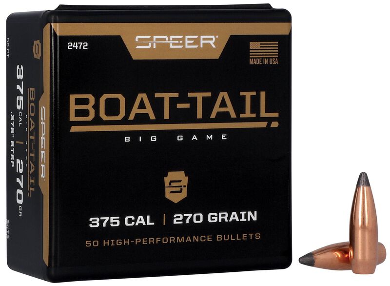 Speer Boat-Tail .375 Cal 270gr Jacketed Soft Point Boat-Tail Component Bullets - 50 Count
