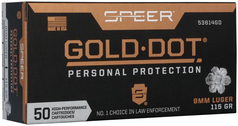 Speer Gold Dot 9mm 115gr Ammunition - 50 Rounds