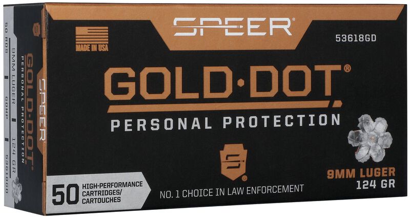 Speer Gold Dot 9mm 124gr Ammunition - 50 Rounds