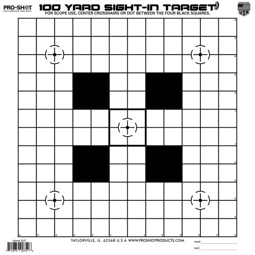 Pro-Shot 100yd Sight-In Target 12 Pack Heavy Paper