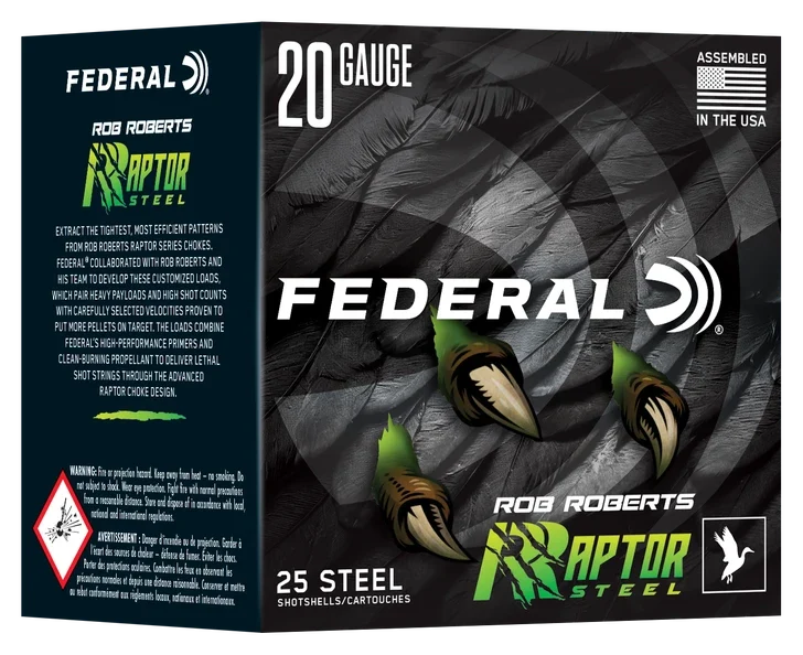 Federal 20GA 3" 1 Oz 1400 Fps #3 Raptor Steel