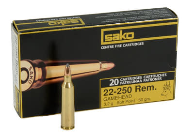 Sako Gamehead .22-250 Rem Soft Point Ammunition – 20 Rounds
