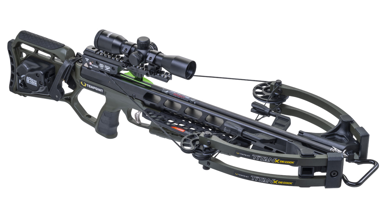 Tenpoint Titan X De-Cock Crossbow, Pro-View 400 Scope - Moss Green