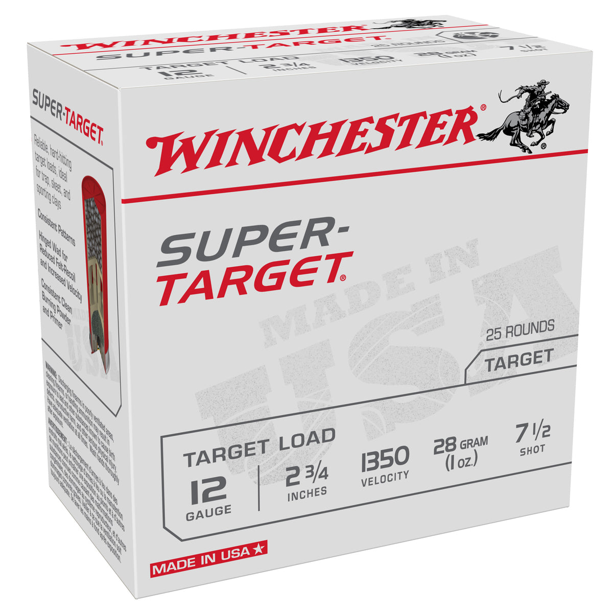 Winchester Super-Target 12 Gauge 2-3/4" 1 oz #7.5 Shot 1350 fps - 25 Rounds