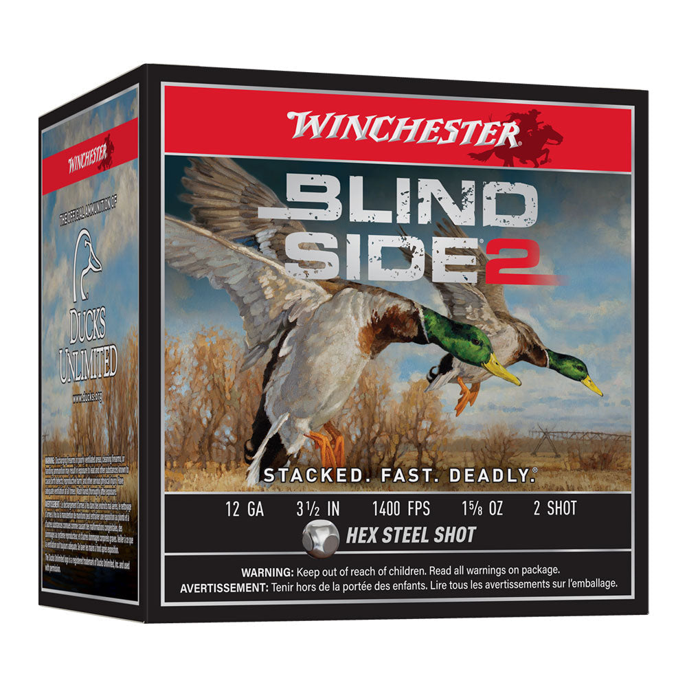 Winchester Blind Side 2 Waterfowl 12 Gauge 3" 1-3/8 oz #2 Steel Shot 25 Rounds