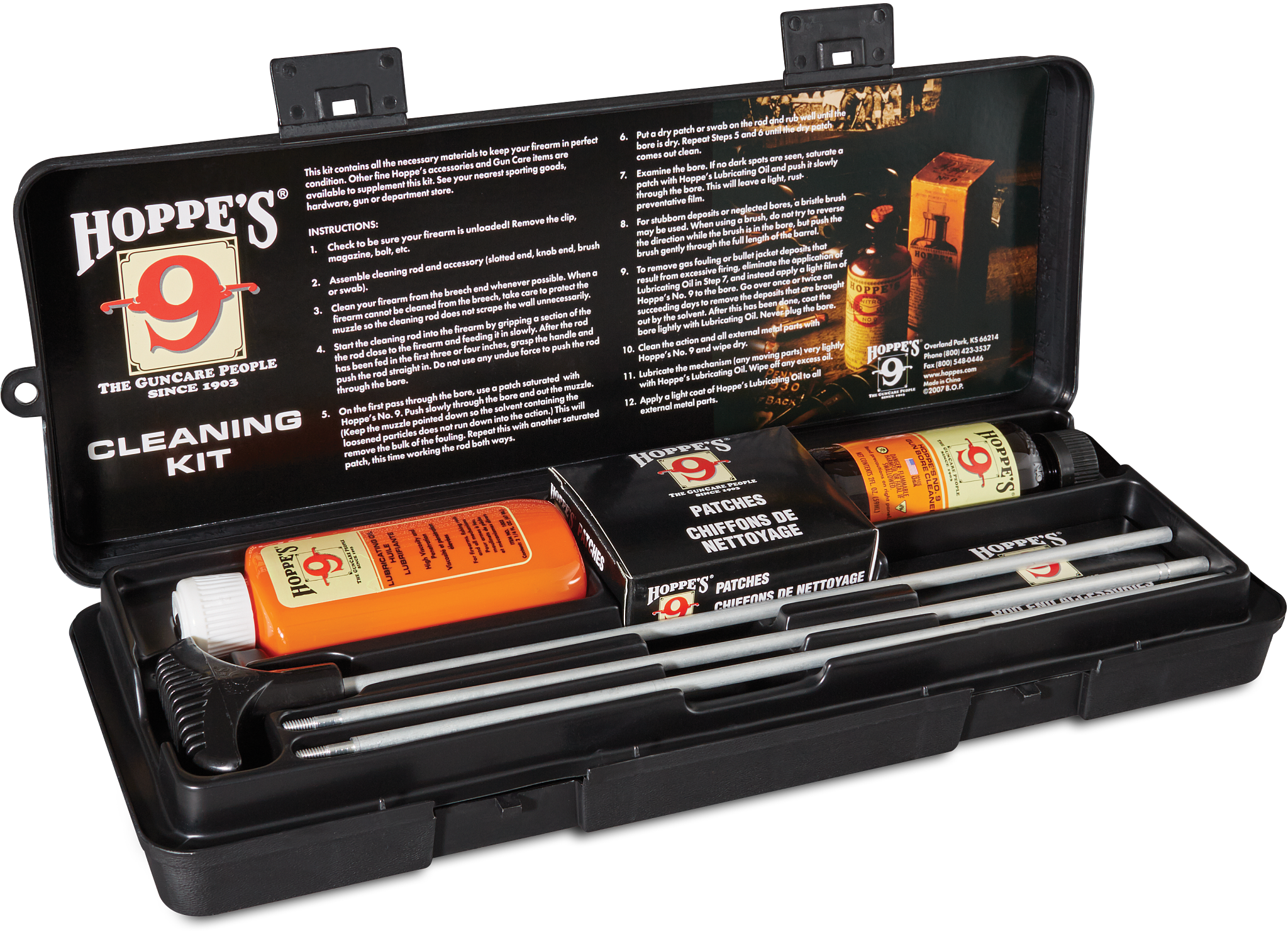 Hoppe's Rifle & Shotgun Cleaning Kit with Aluminum Rod - Premium