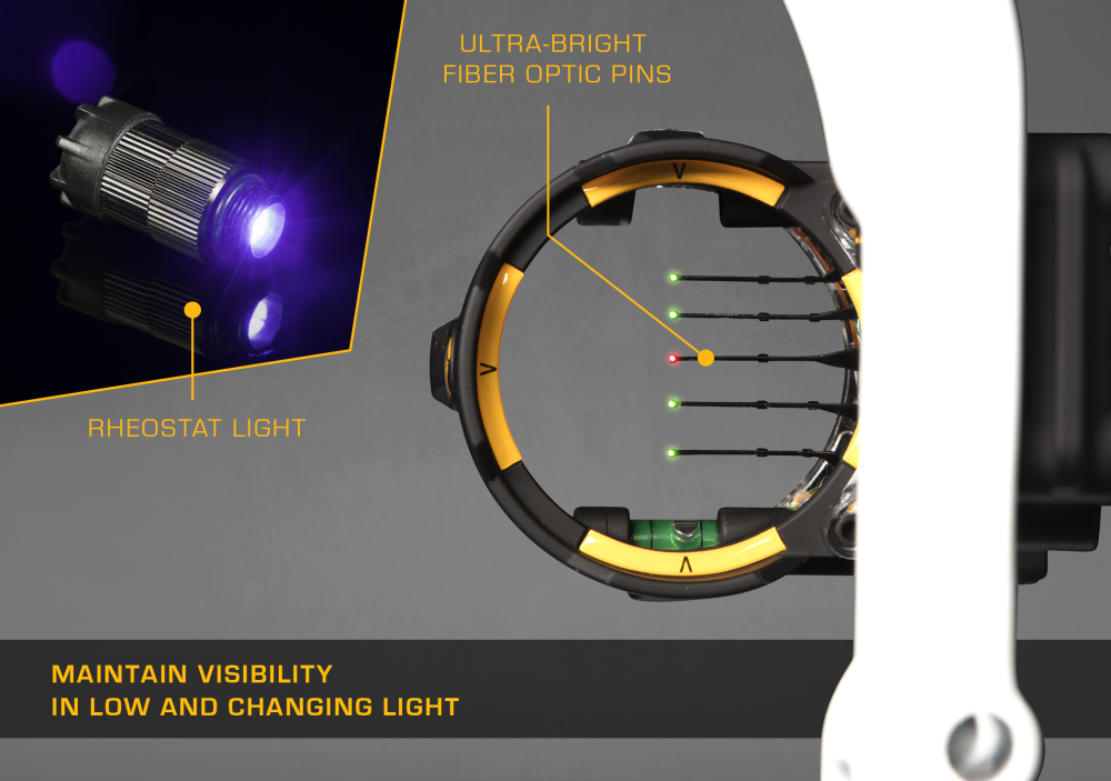 Trophy Ridge React® H5™ Bow Sight - Black / Right Hand