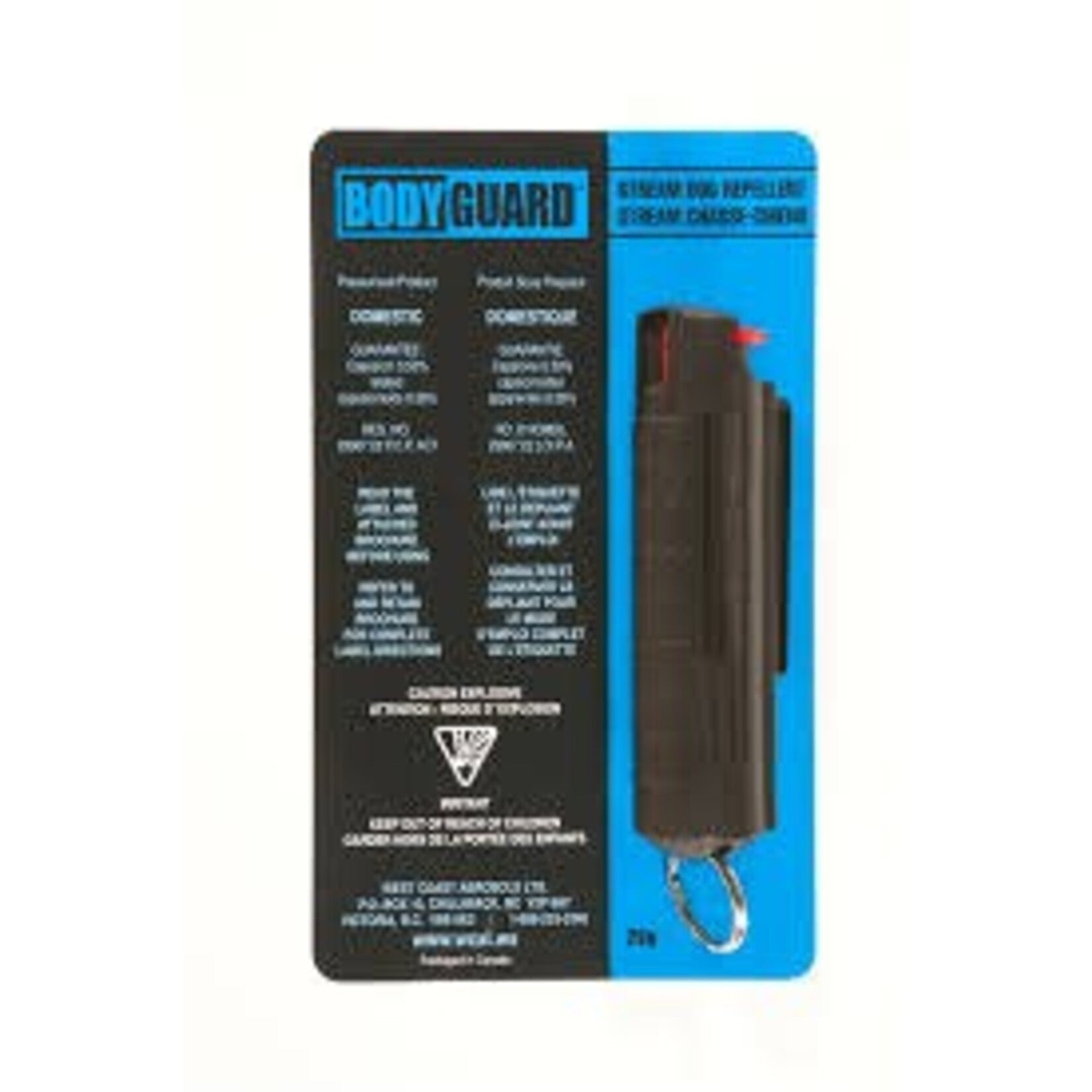 Defense Aerosols BodyGuard 20 g Dog Repellent with Belt Clip & Key Ring