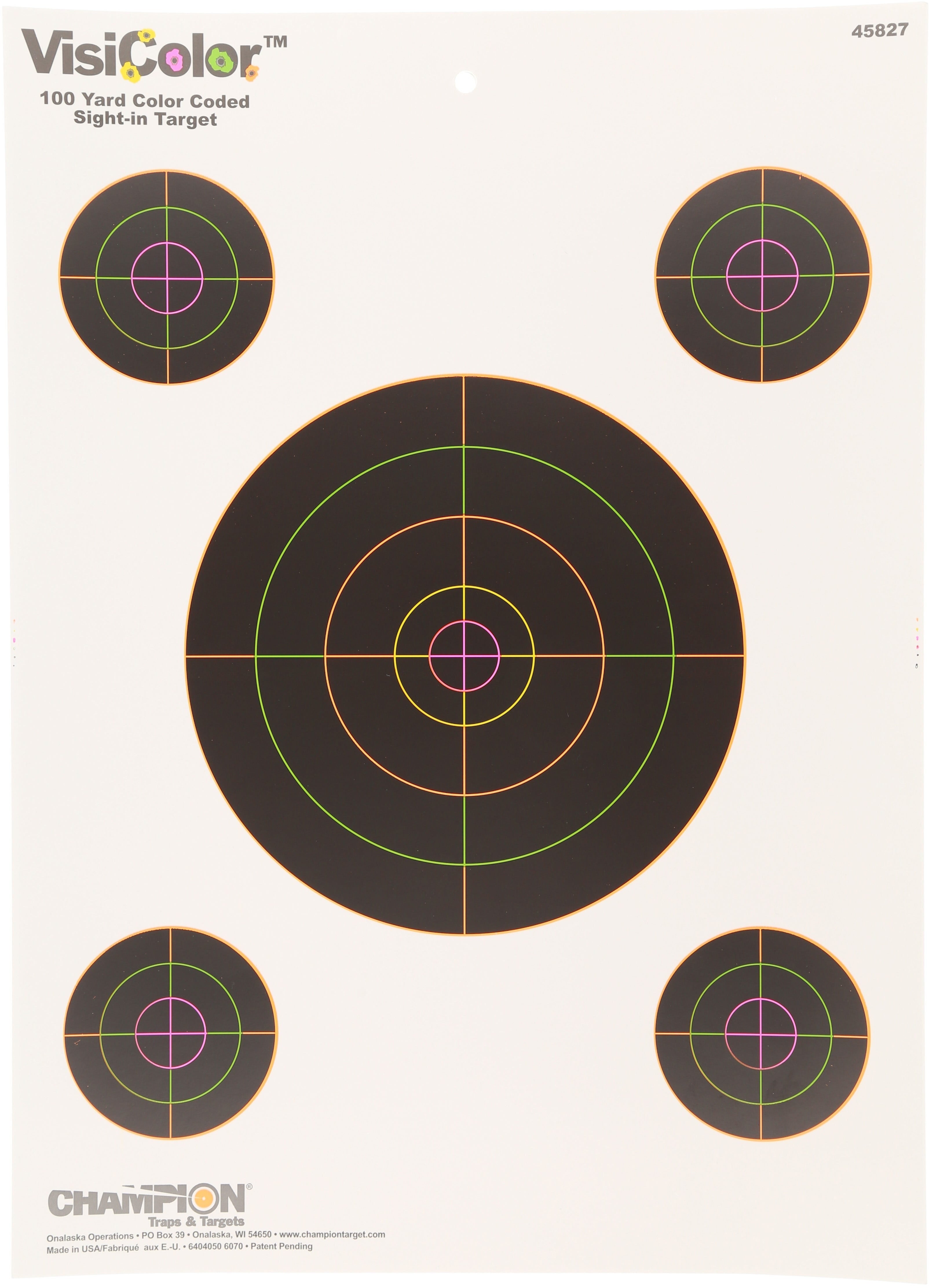 Champion VisiColor Sight-In Target – 10 Pack