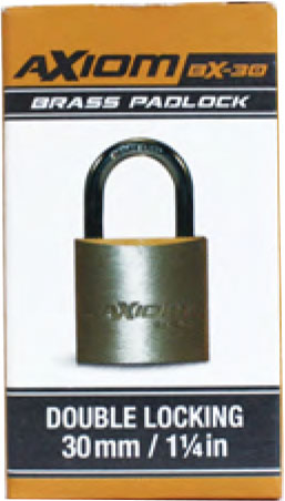 Axiom BX-30 Double Locking Brass Padlock – 30mm