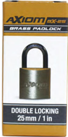 Axiom BX-25 Double Locking Brass Padlock – 25mm