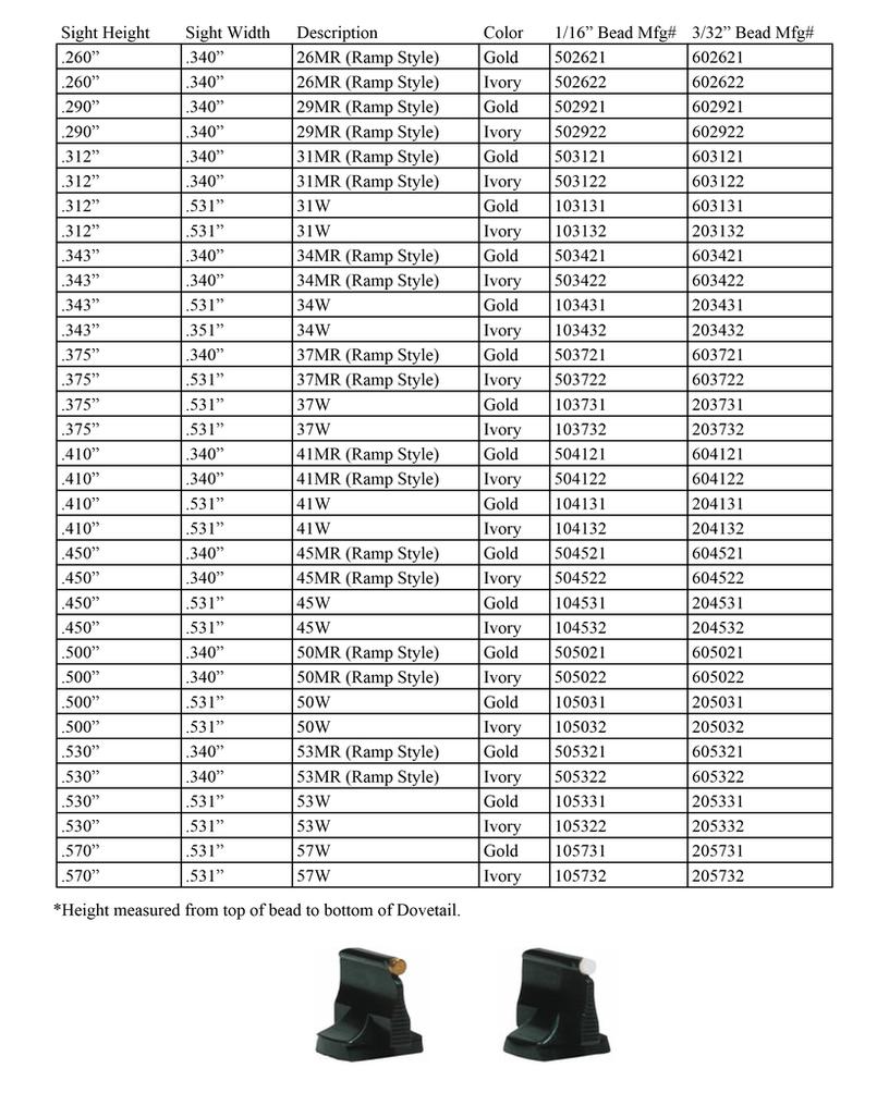 Marble Arms 50MR 3/32 in Ivory Bead Front Sight product image