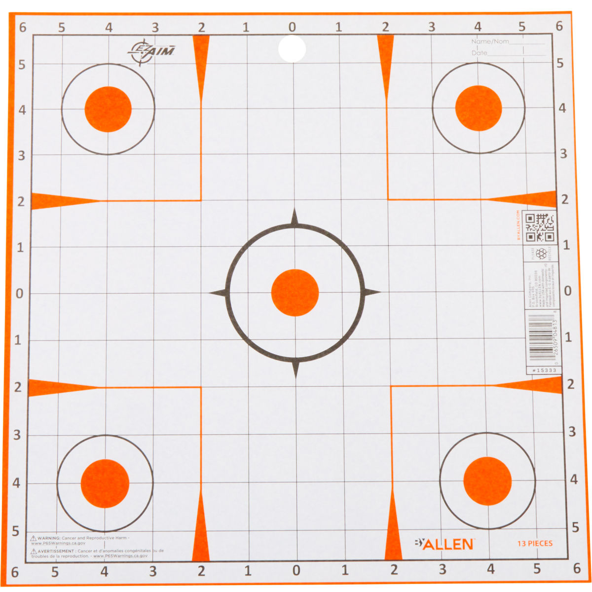 Allen EZ Aim Paper 12 X 12 Sight In Grid 13 Pack