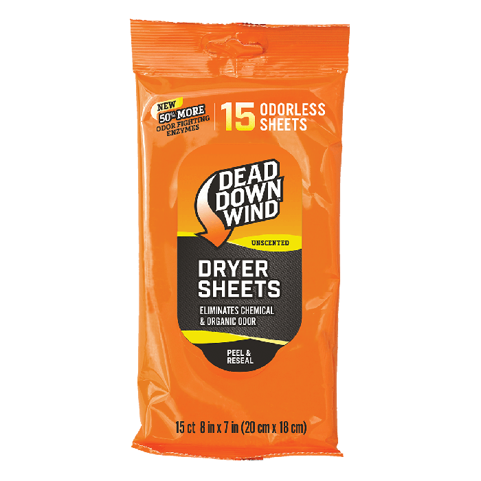 Dead Down Wind Dryer Sheets – Unscented, 15 Count