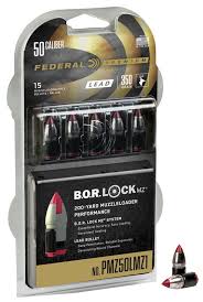 Federal B.O.R. Lock Lead Tipped Muzzleloader Bullet, .50, 350 Grain
