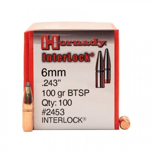 Hornady - 6mm - 100 Gr - Interlock - Boat Tail Soft Point - 100ct
