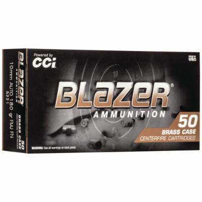 CCi Blazer Brass 10mm Auto 180 Grain FMJ Brass 1200 FPS 50 Rounds