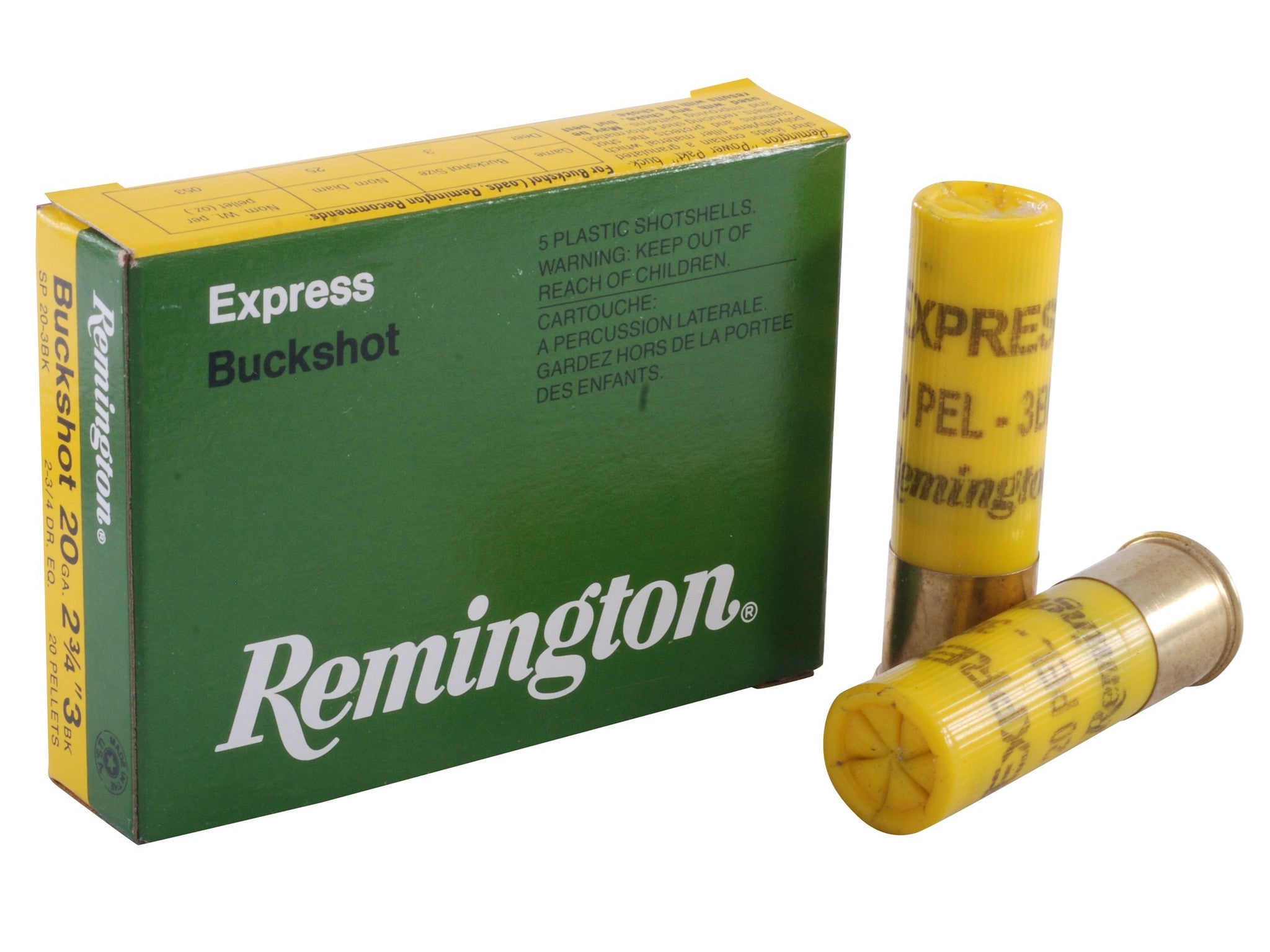 Remington- BUCKSHOT 20 GA 2 3/4" #3 Buck, 20 PELLETS-High Falls Outfitters