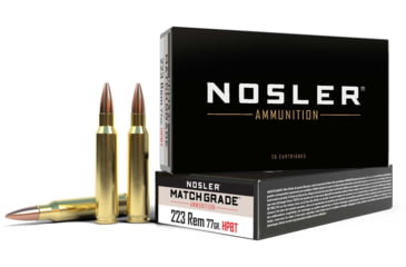 Nosler Match Grade 223 Rem 77gr HPBT Custom Comp Ammunition