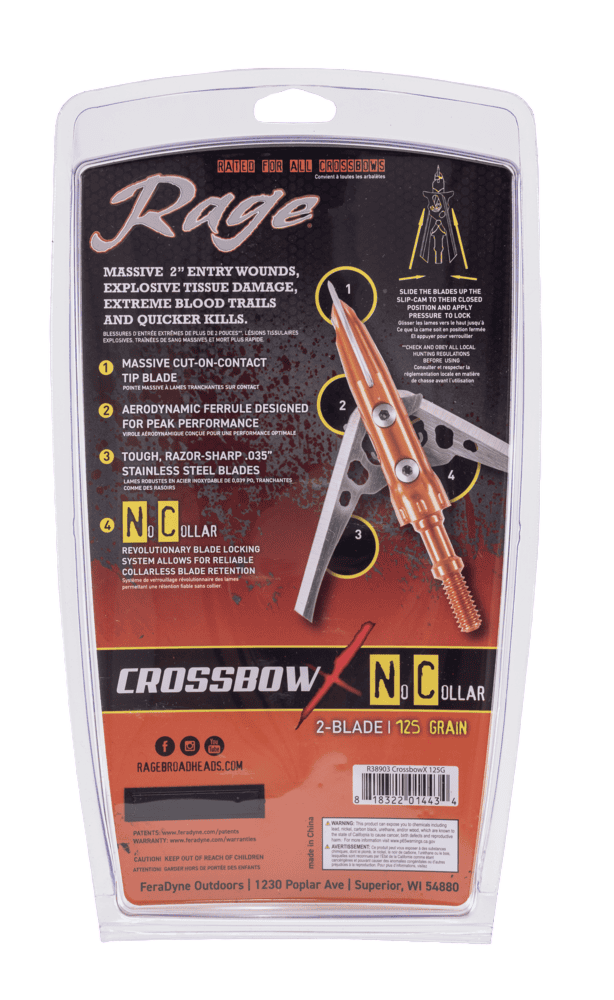Rage 2 Blade Rage Crossbow X NC - 100 Grain