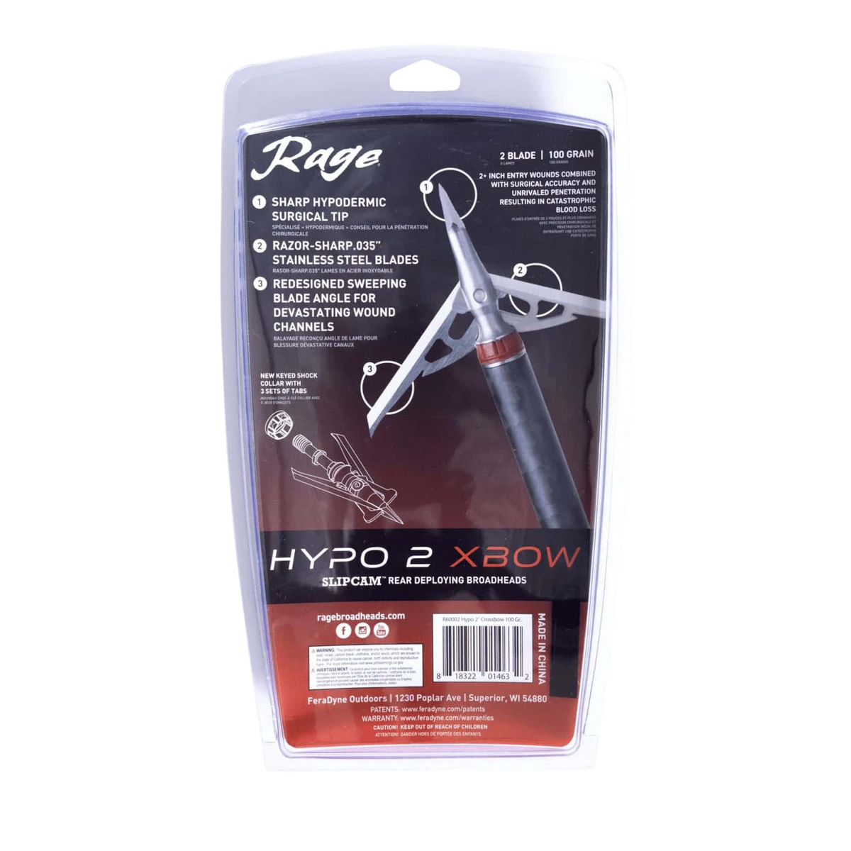 Rage Hypo 2 Crossbow - 100 Grain