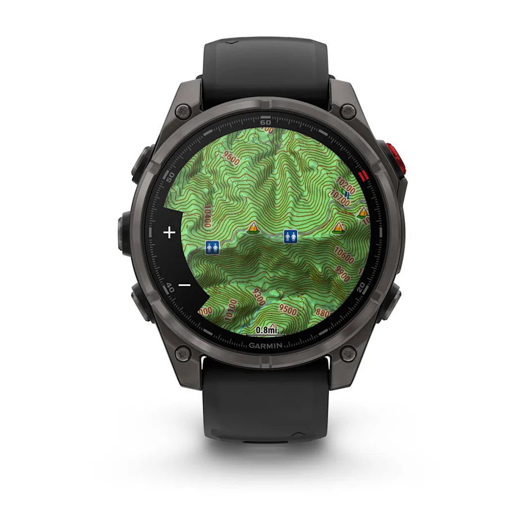 Garmin fēnix 8 Pro 47 mm AMOLED Sapphire Carbon Gray DLC Titanium with Black / Pebble Gray Silicone Band
