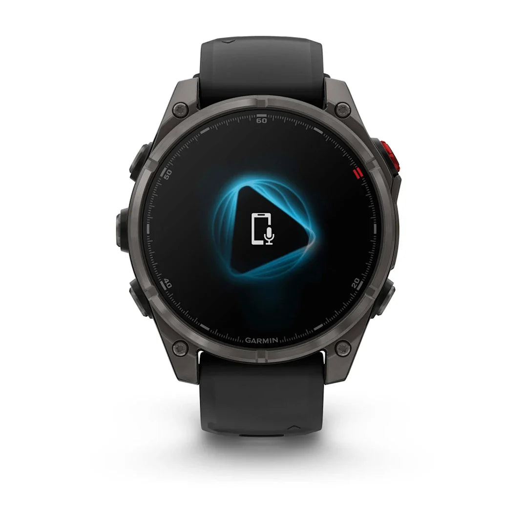 Garmin fēnix 8 Pro 47 mm AMOLED Sapphire Carbon Gray DLC Titanium with Black / Pebble Gray Silicone Band
