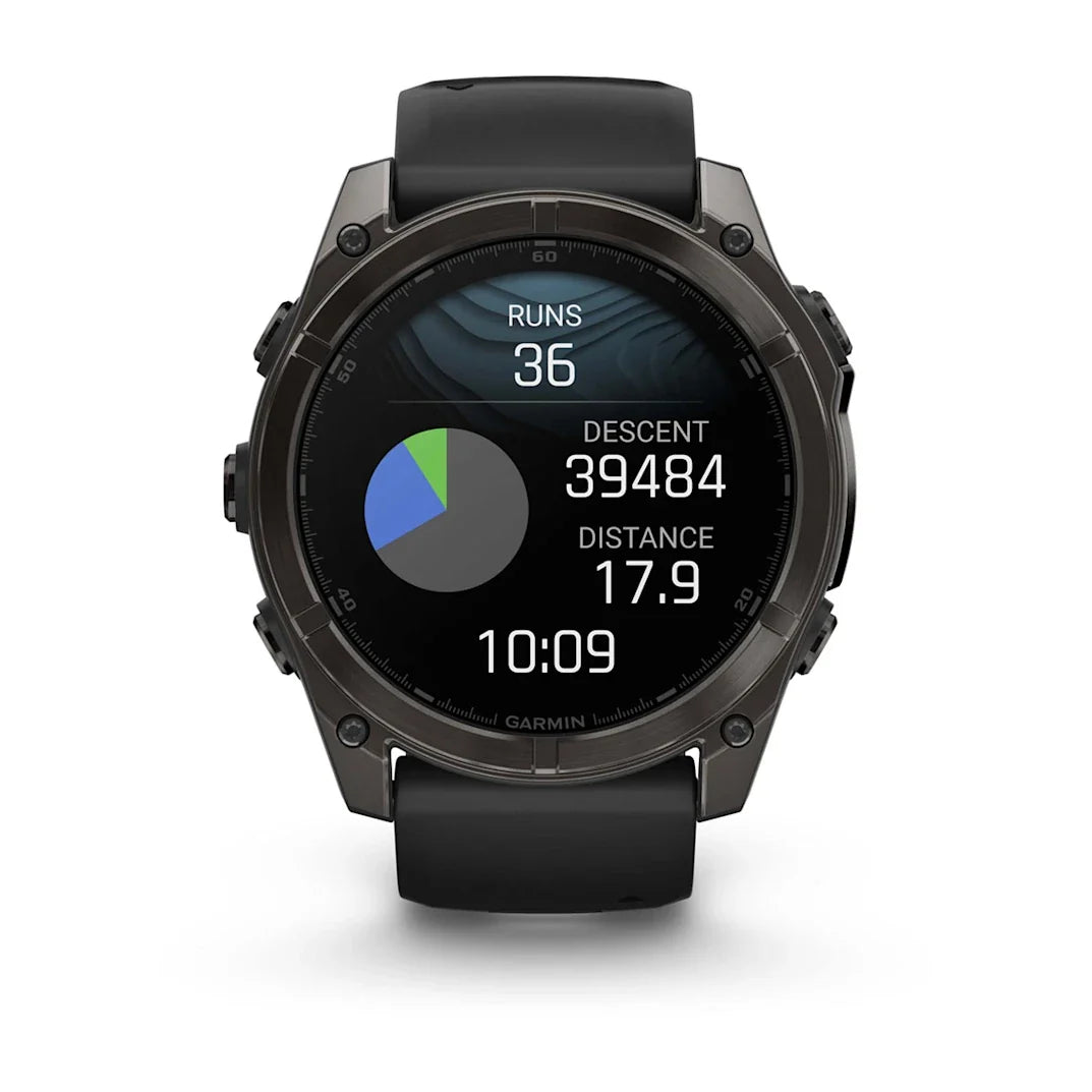 Garmin fēnix 8 – 51 mm AMOLED Sapphire Carbon Gray DLC Titanium with Black / Pebble Gray