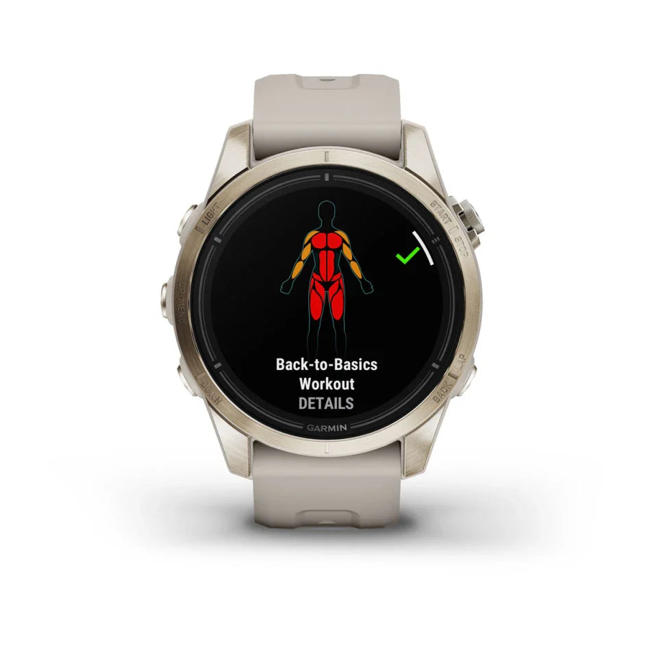 Garmin epix Pro (Gen 2) – Sapphire Edition Soft Gold with Light Sand Band 42 mm